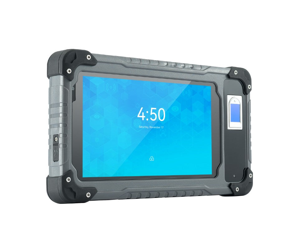 HUGEROCK B70 2.0ghz IP 67 1000 nit 10000mAh Waterproof android fingerprint Rfid Integrated Reader vehicle 7" rugged tablet