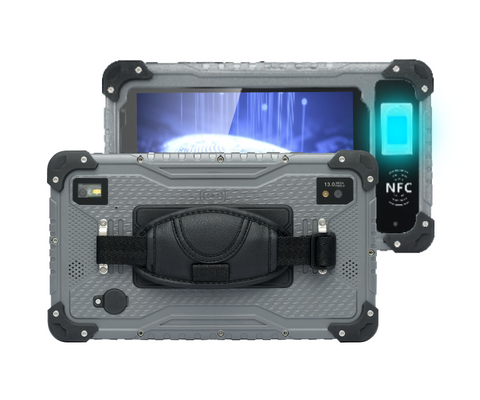 HUGEROCK B70 2.0ghz IP 67 1000 nit 10000mAh Waterproof android fingerprint Rfid Integrated Reader vehicle 7" rugged tablet